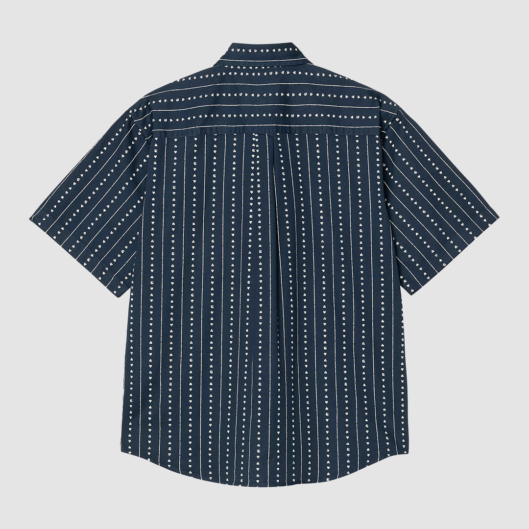 S/S Drewe Shirt Heart C Pinstripe Ink / Natural