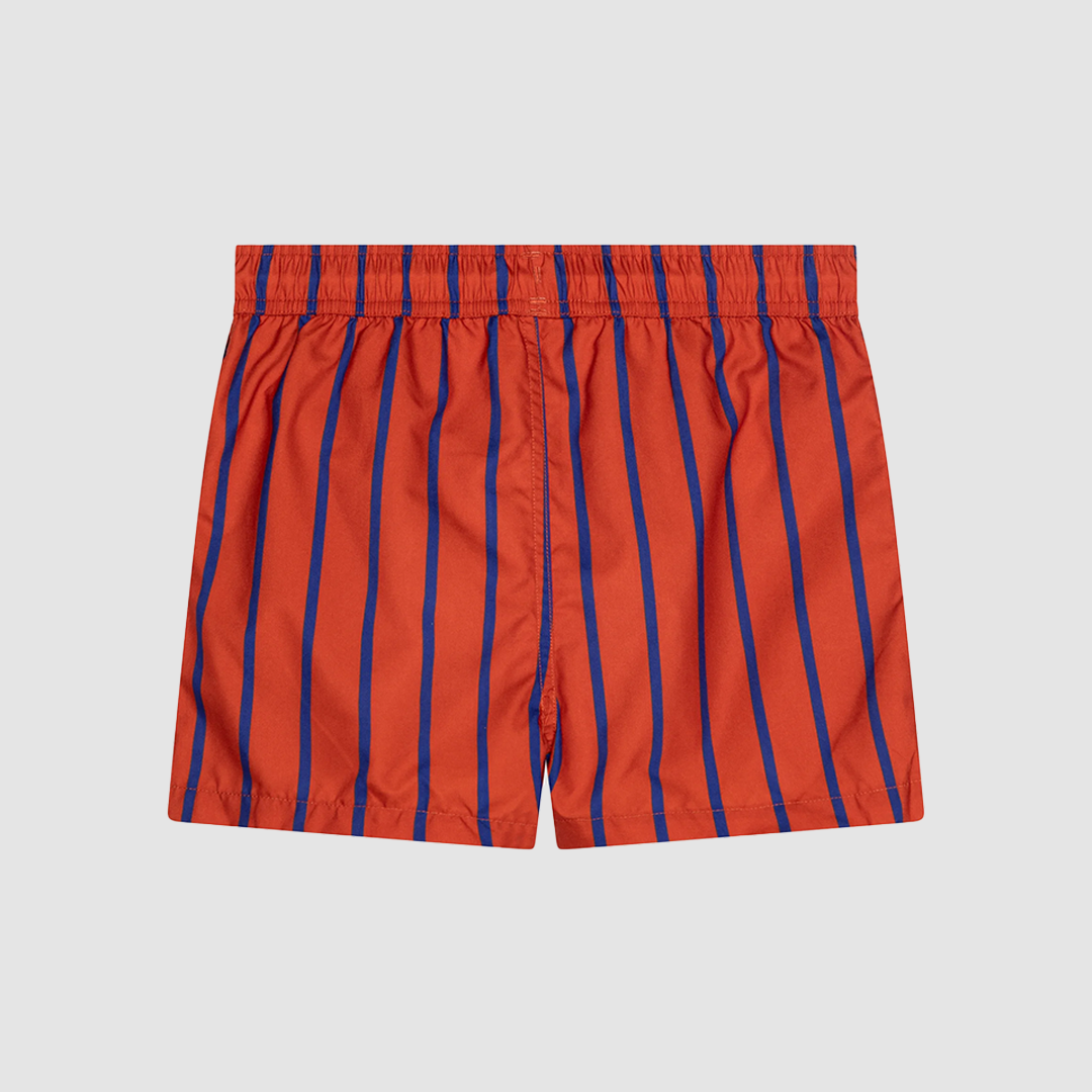 Vertical Stripe Aop Swim Shorts Red