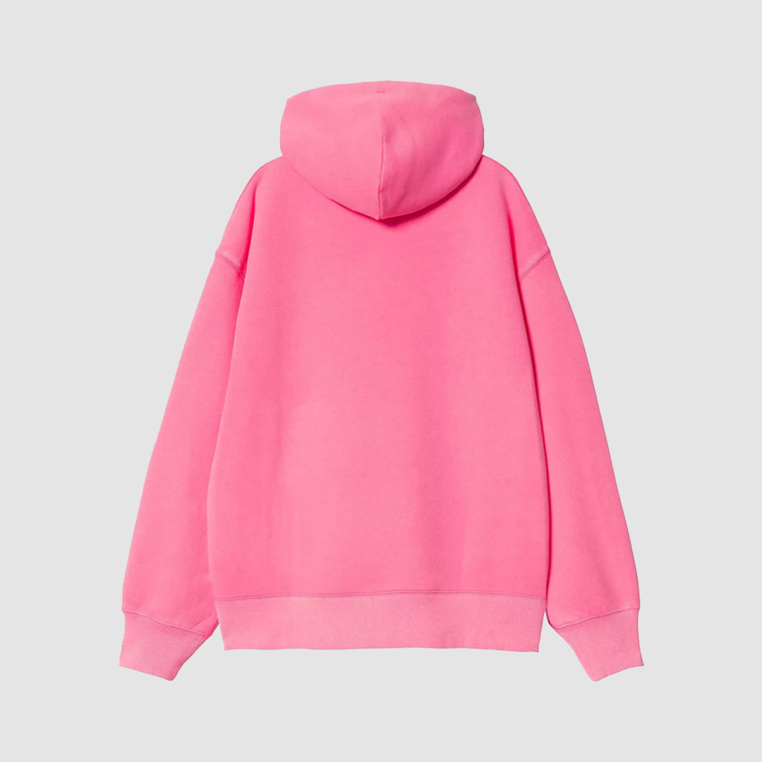 W' Hooded Lumo Sweat Lumo Pink garment dyed