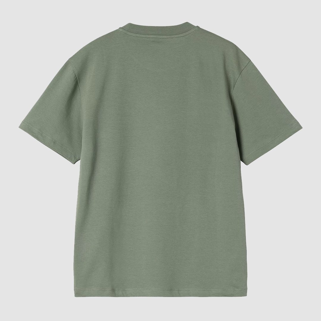 W' S/S Script Embroidery T-Shirt Park / Hortensia
