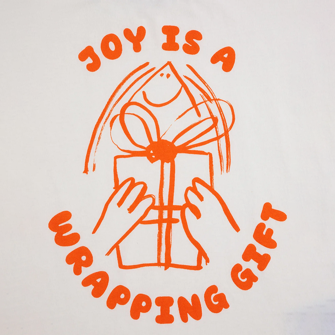 Joy Is A Wrapping Gift T-Shirt Off White