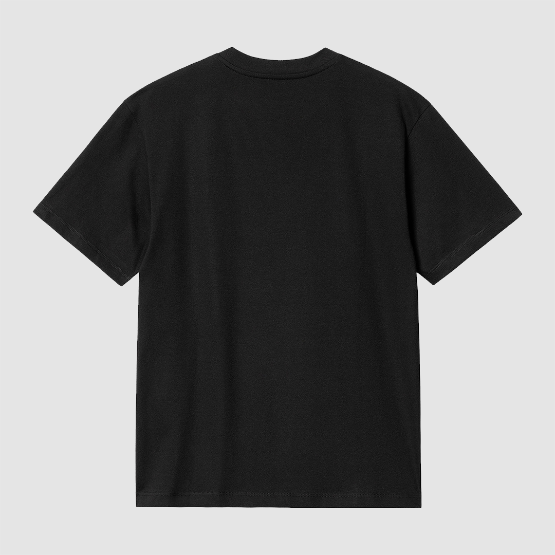 W' S/S Script Embroidery T-Shirt Black / White
