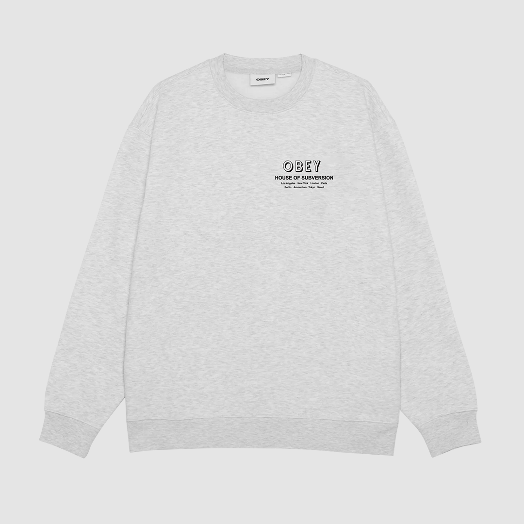 Obey House Of Subversion Crew Heather Grey