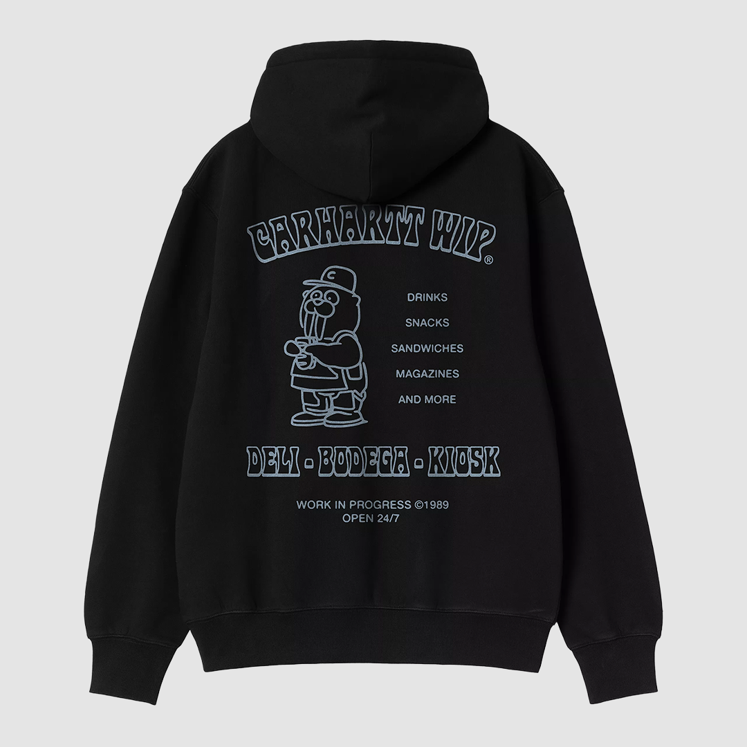 Hooded Sandwich Sweat Black / Blue Fog