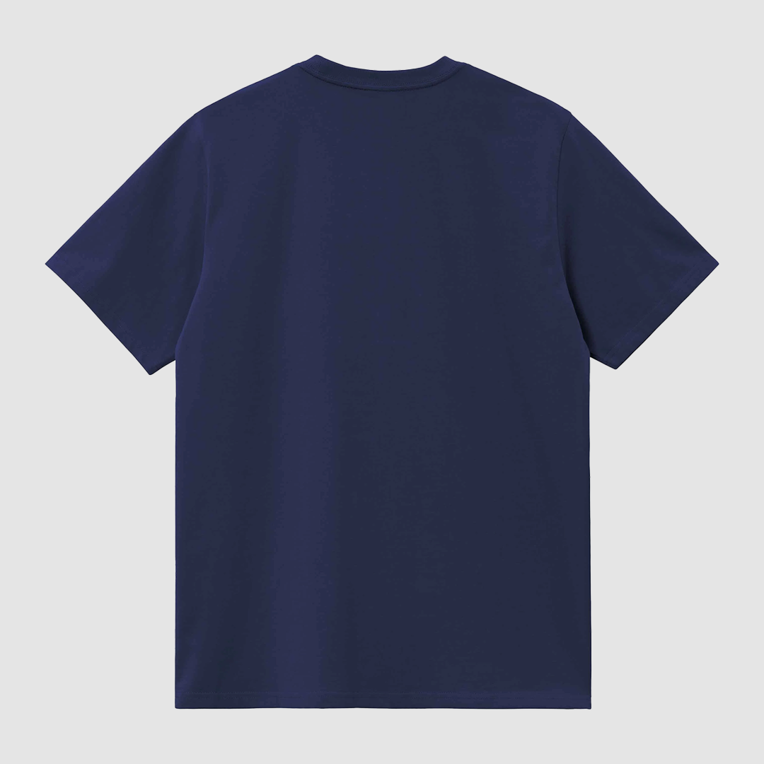 S/S Script Embroidery T-Shirt Ink / Air Yellow