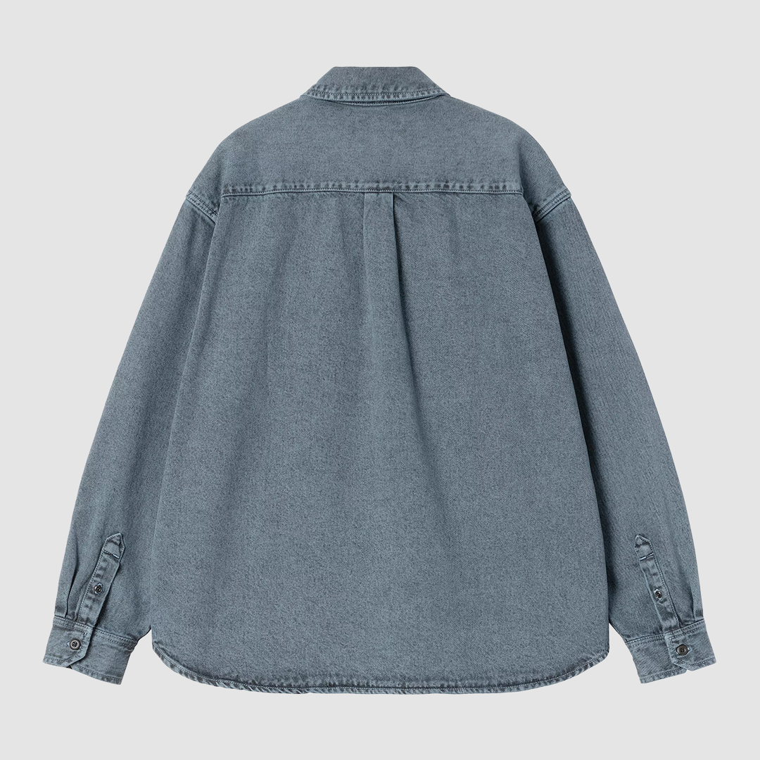 Tigan Shirt Jacket Black / Blue Fog Garment Dyed