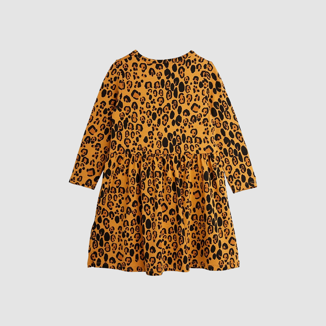 Basic Leopard LS Dress Beige