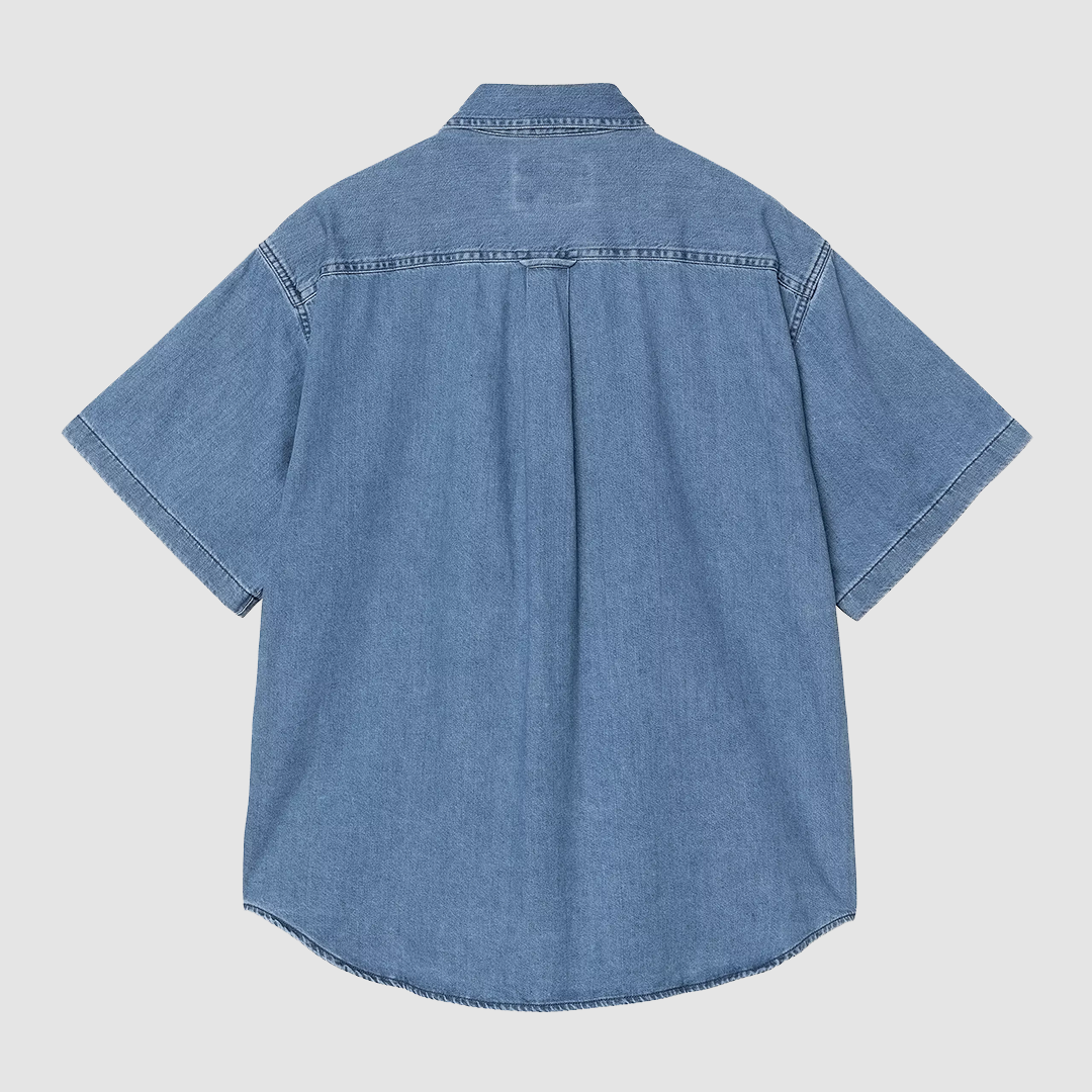 S/S Lucas Shirt Blue Stone Washed