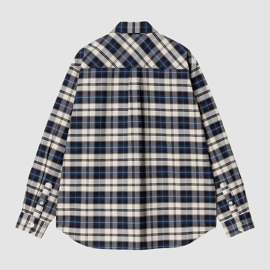 L/S Tarbell Shirt Check Dark Navy / White