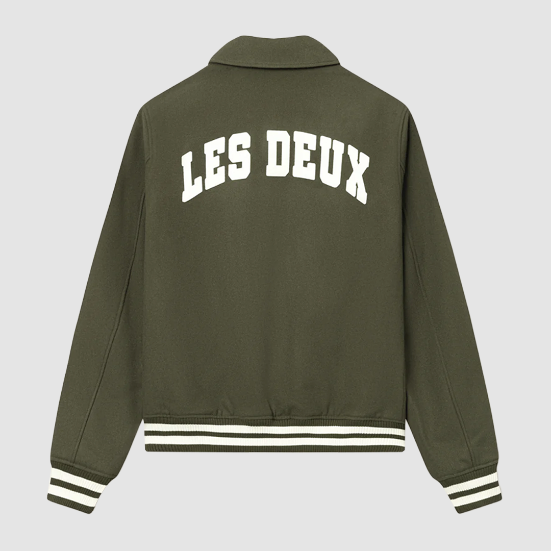 Felipe Varsity Wool Jacket Olive Night