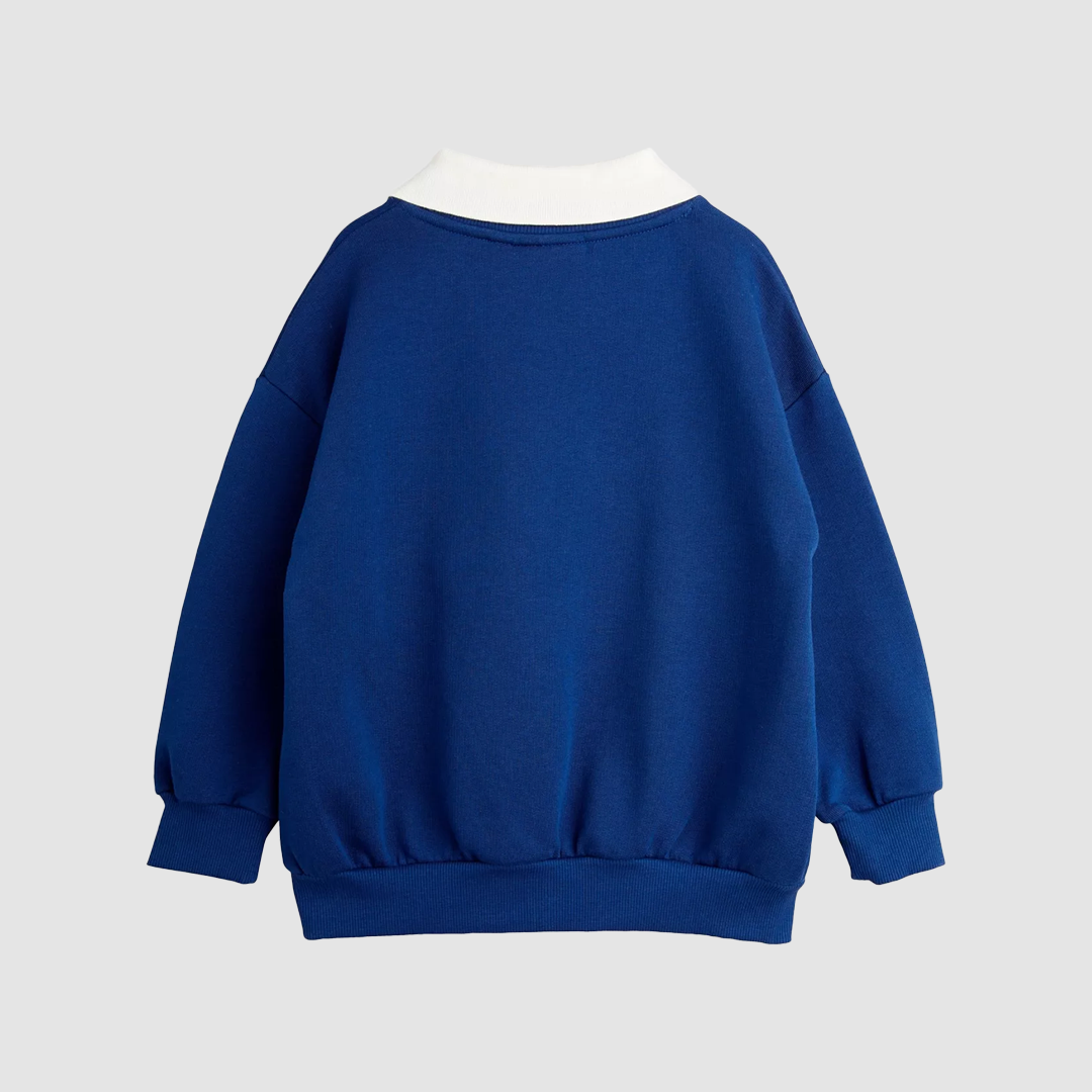 Mini Rodini Society Emb Collar Sweat Blue