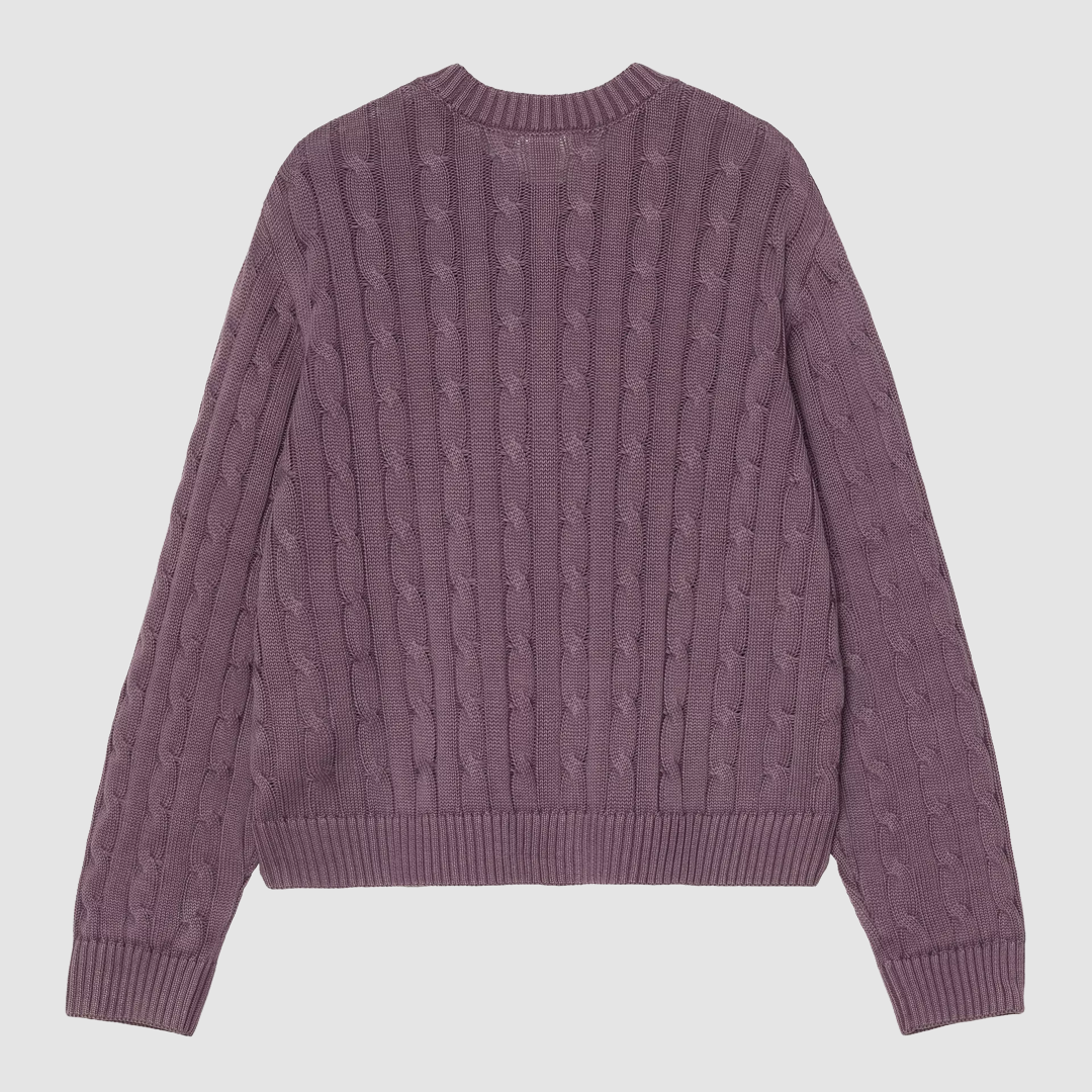 W' Carter Sweater Cozy Purple Garment Dyed
