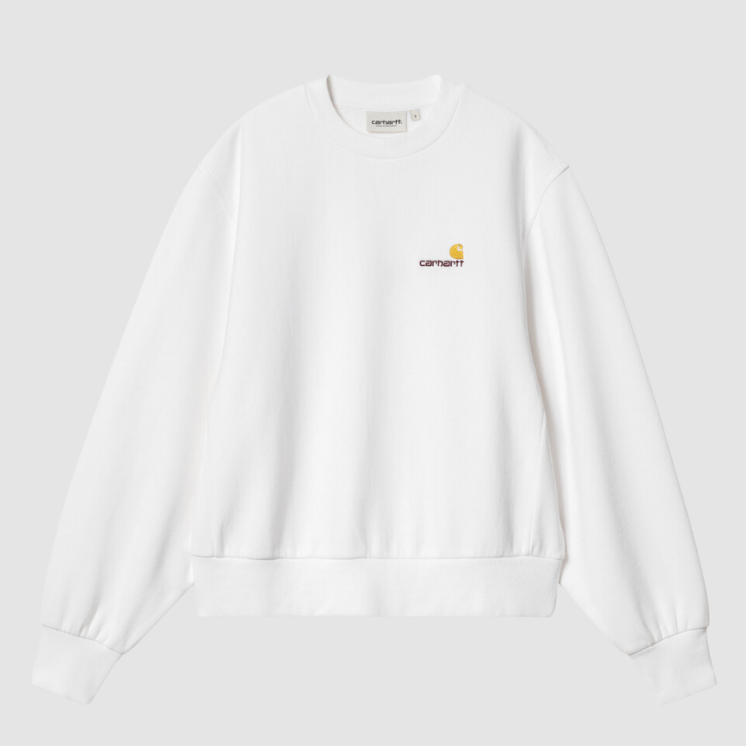 W' American Script Sweat White
