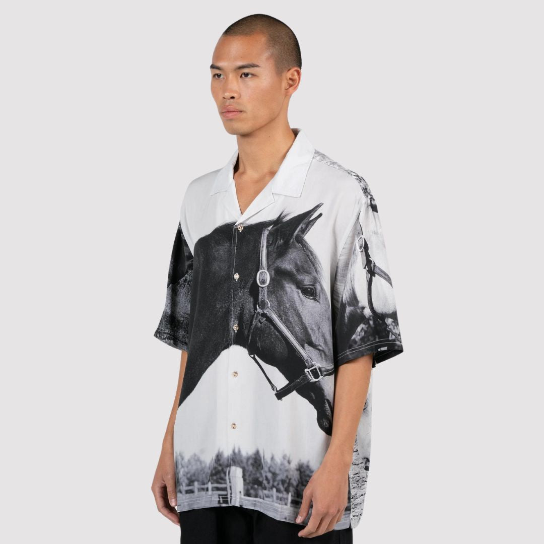 Horses Button Down White