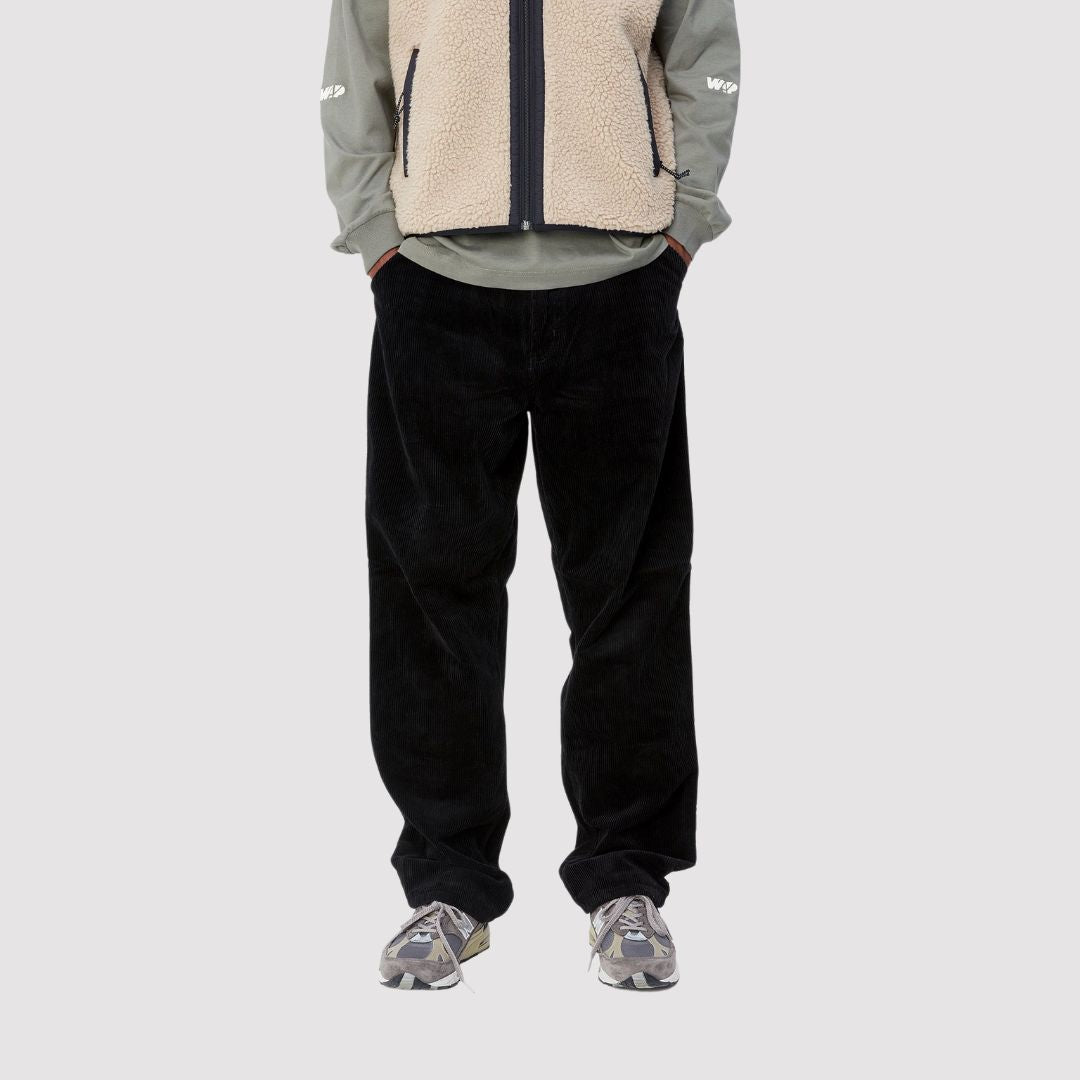 Single Knee Pant Corduroy Black Rinsed