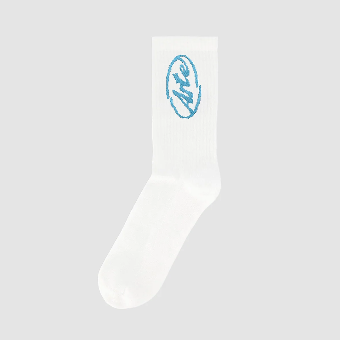 Circle Logo Socks White