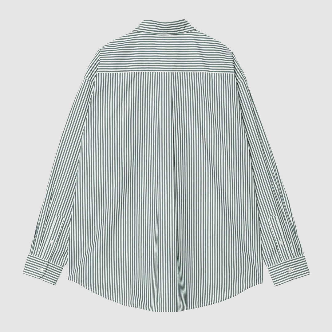 L/S Daldry Shirt Daldry Stripe Office Blue / Wax