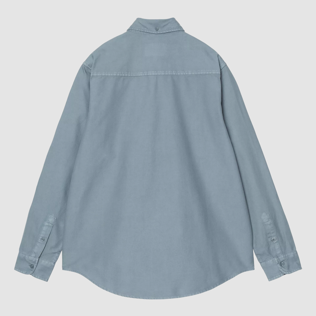 L/S Bolton Shirt Velvet Blue Garment Dyed
