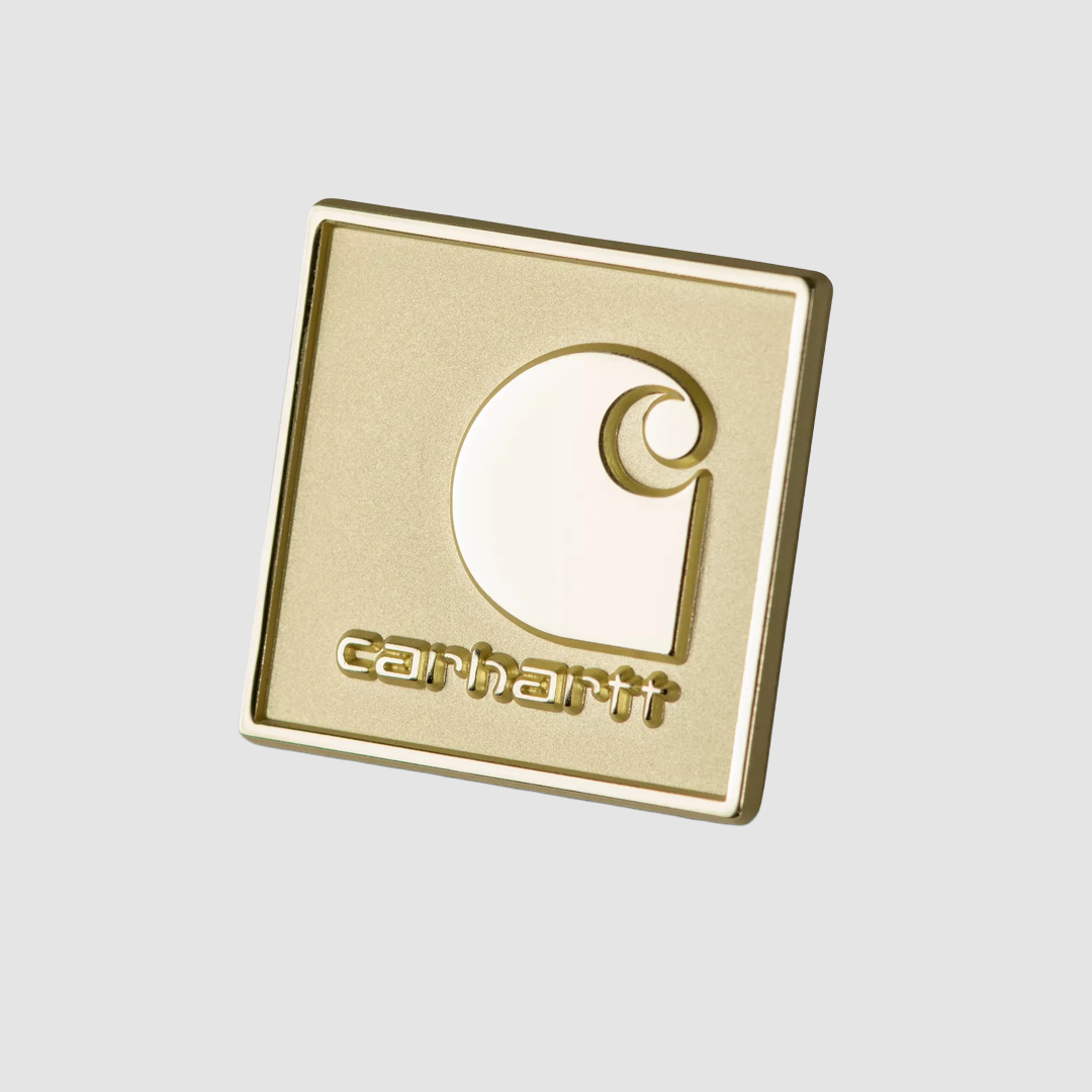 Square Label Pin Gold