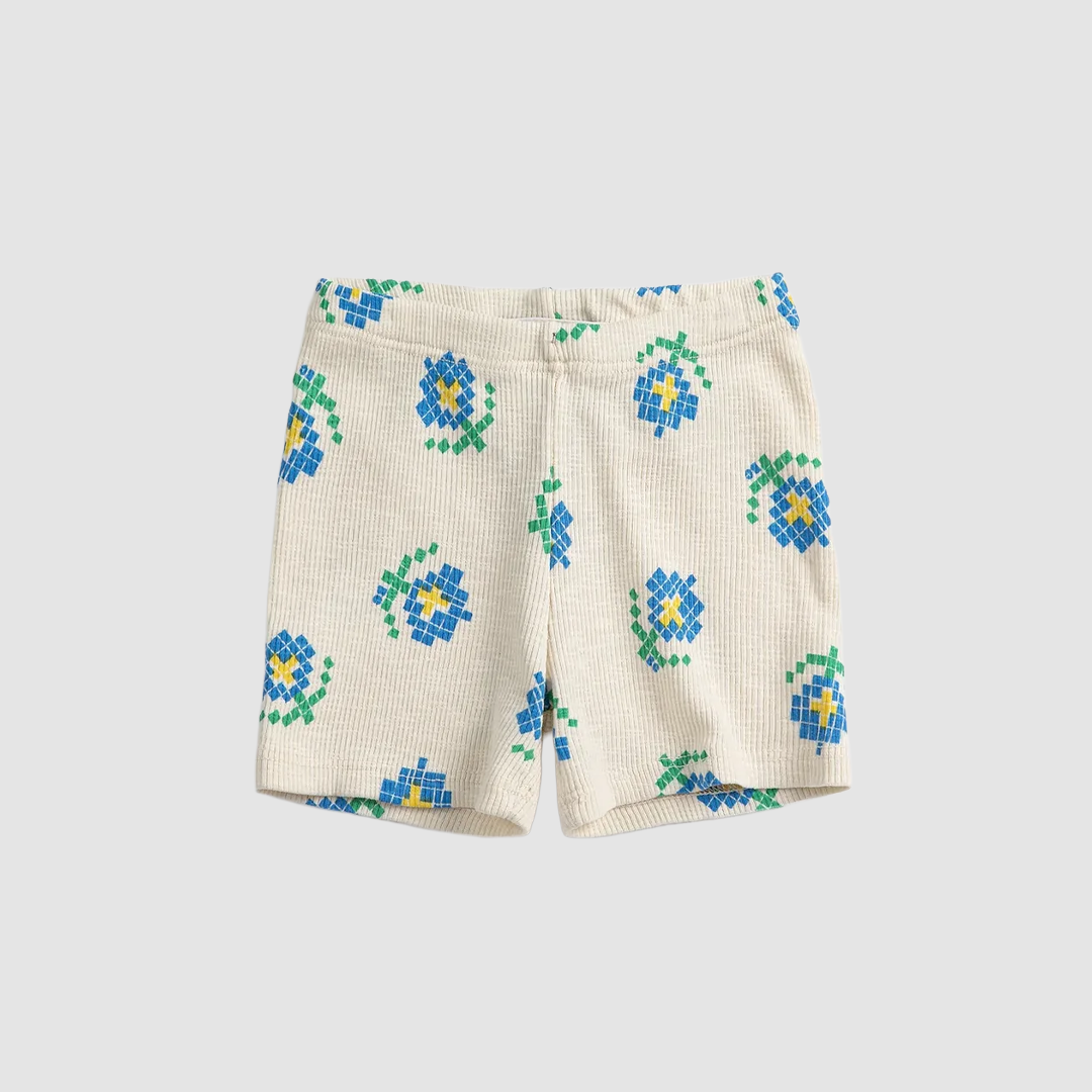 Pixel Flowers All Over Short Leggings