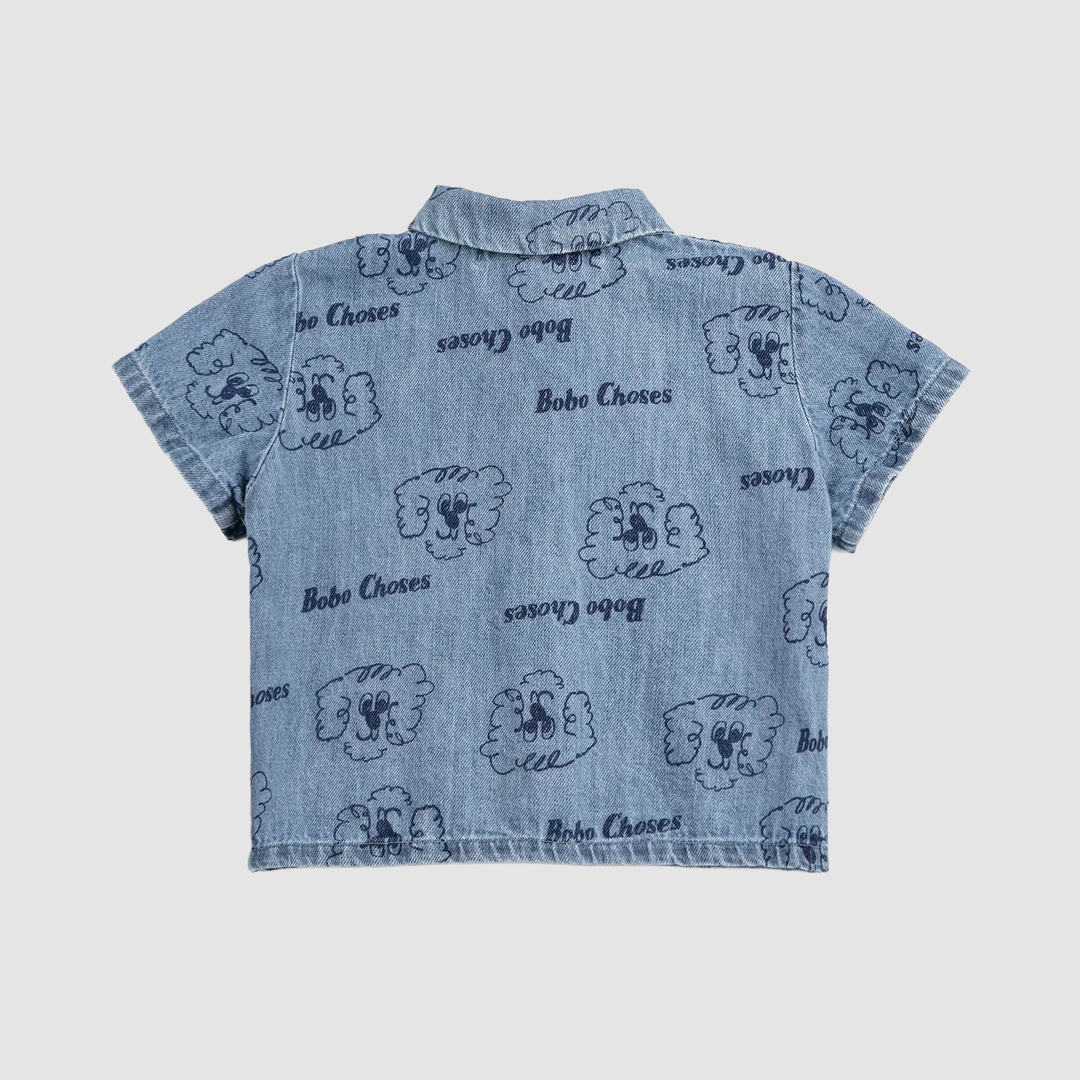 Pickles The Dog All Over Denim Shirt