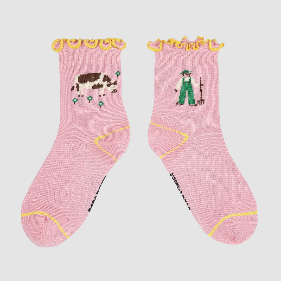 Farm Adventure Ruffled Short Socks