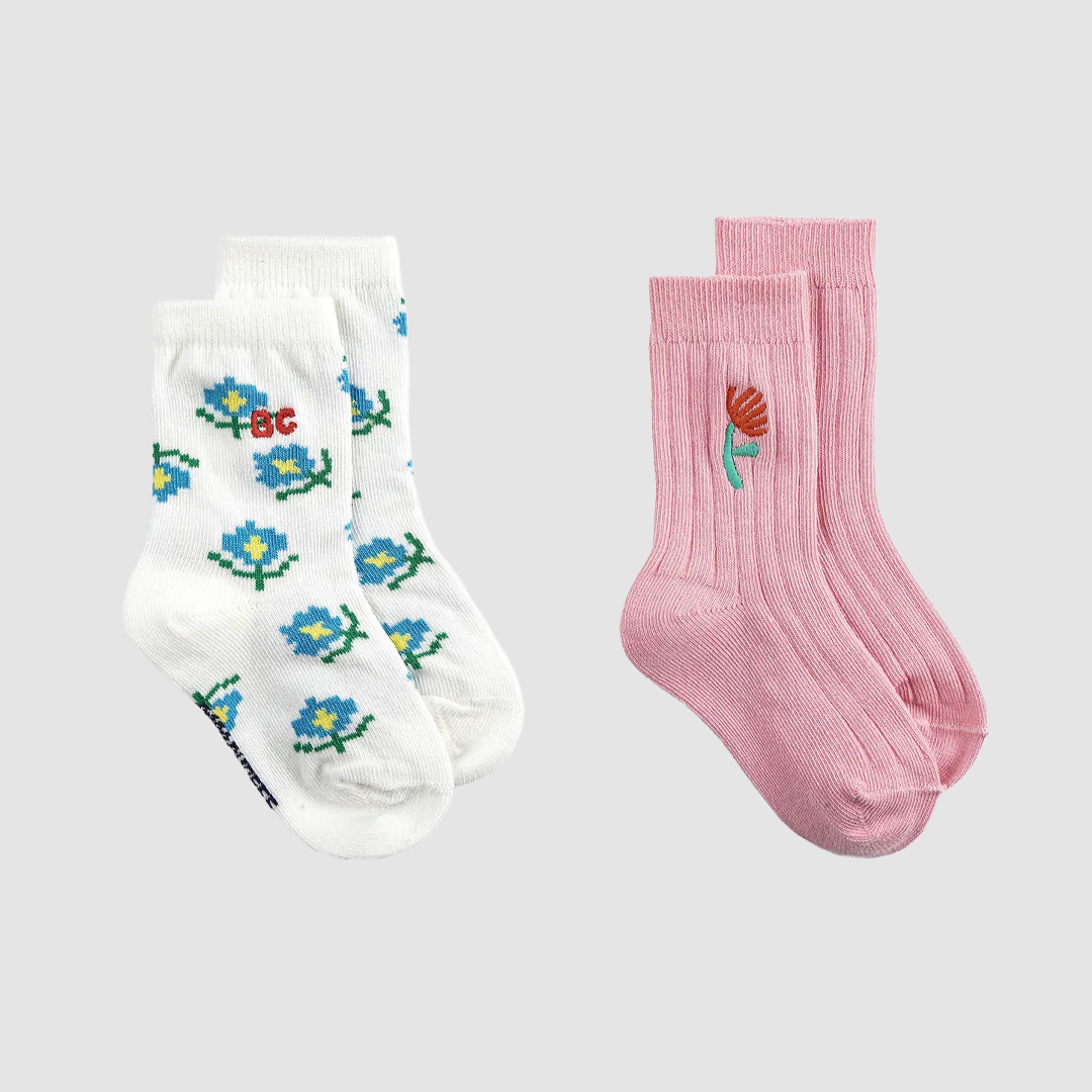 Flower Short Socks 2 Pack
