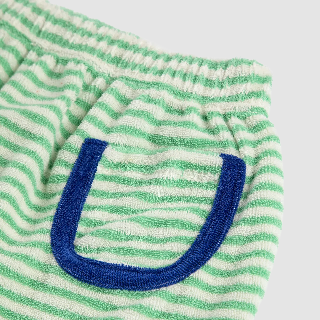 Green Stripes Terry Cloth Pants