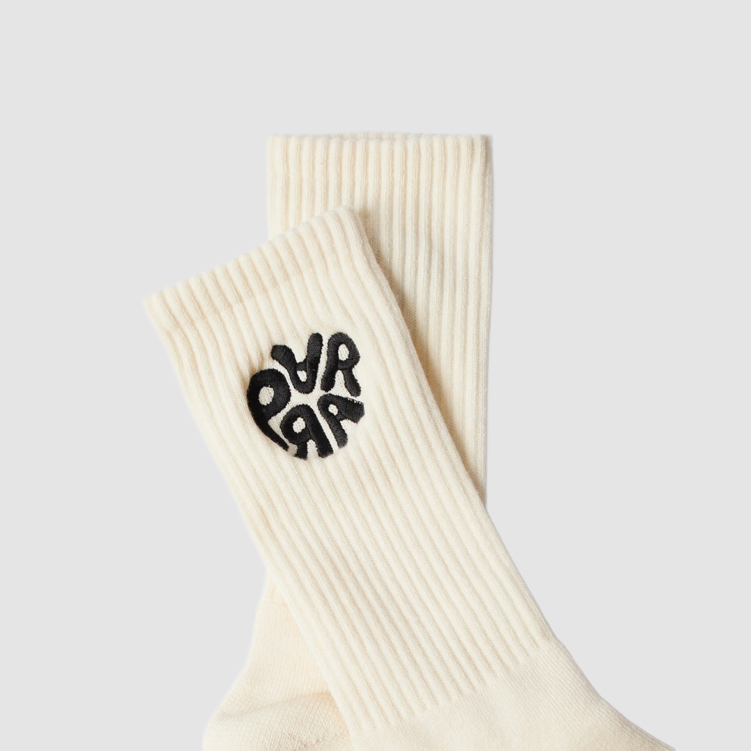 1976 Logo Crew Socks Off White