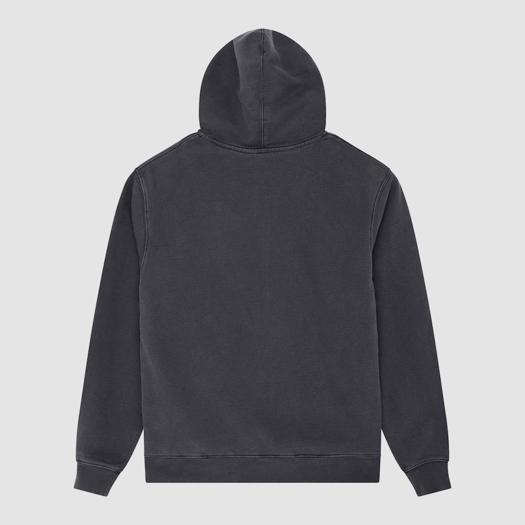 Shield Garment Dyed Zip Hoodie Black