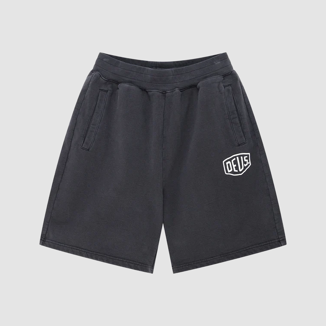 Shield Garment Dyed Track Short Black