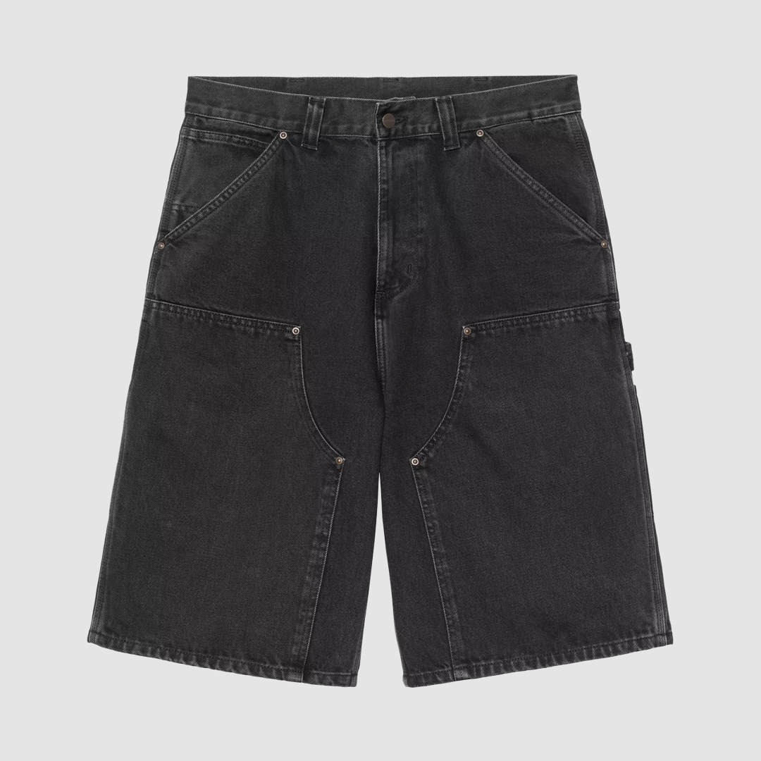 OG Double Knee Short Black Stone Washed