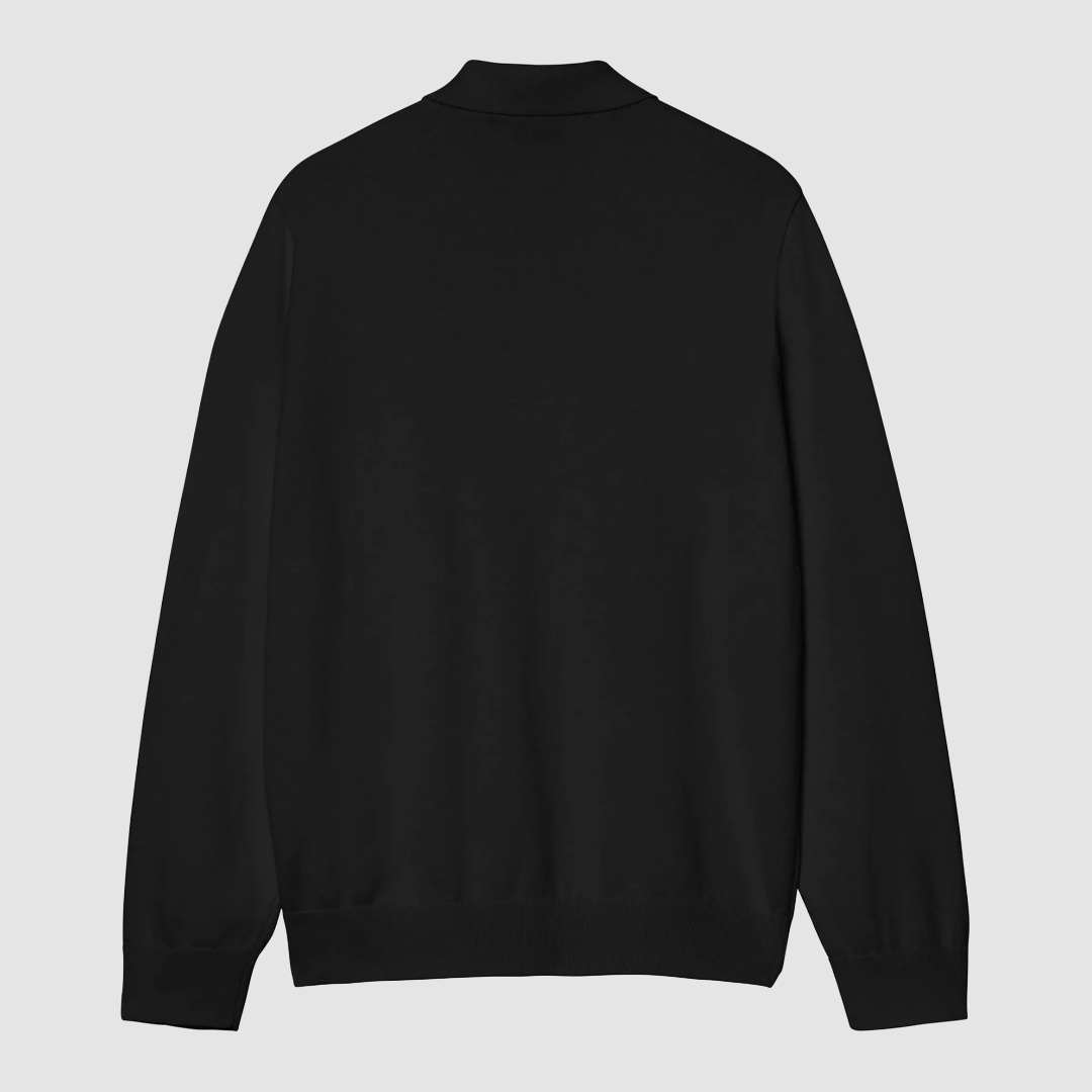 L/S Madison Polo Knit Black / White