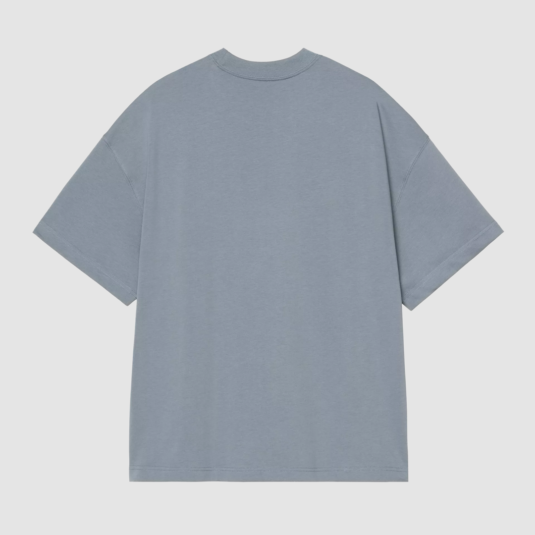 S/S Link Script T-Shirt Velvet Blue / White
