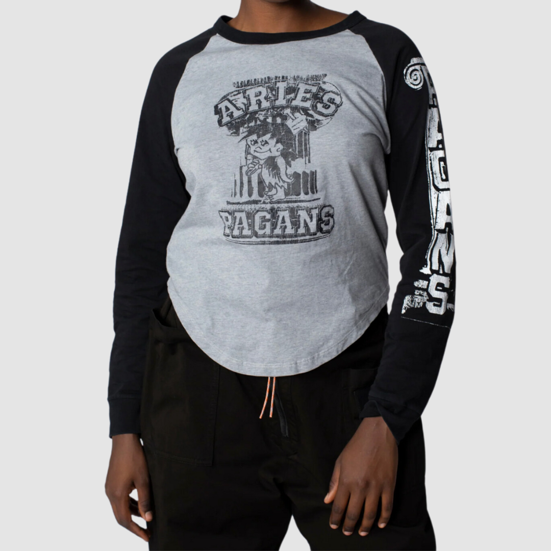 Aged Raglan Baseball LS Tee Multi