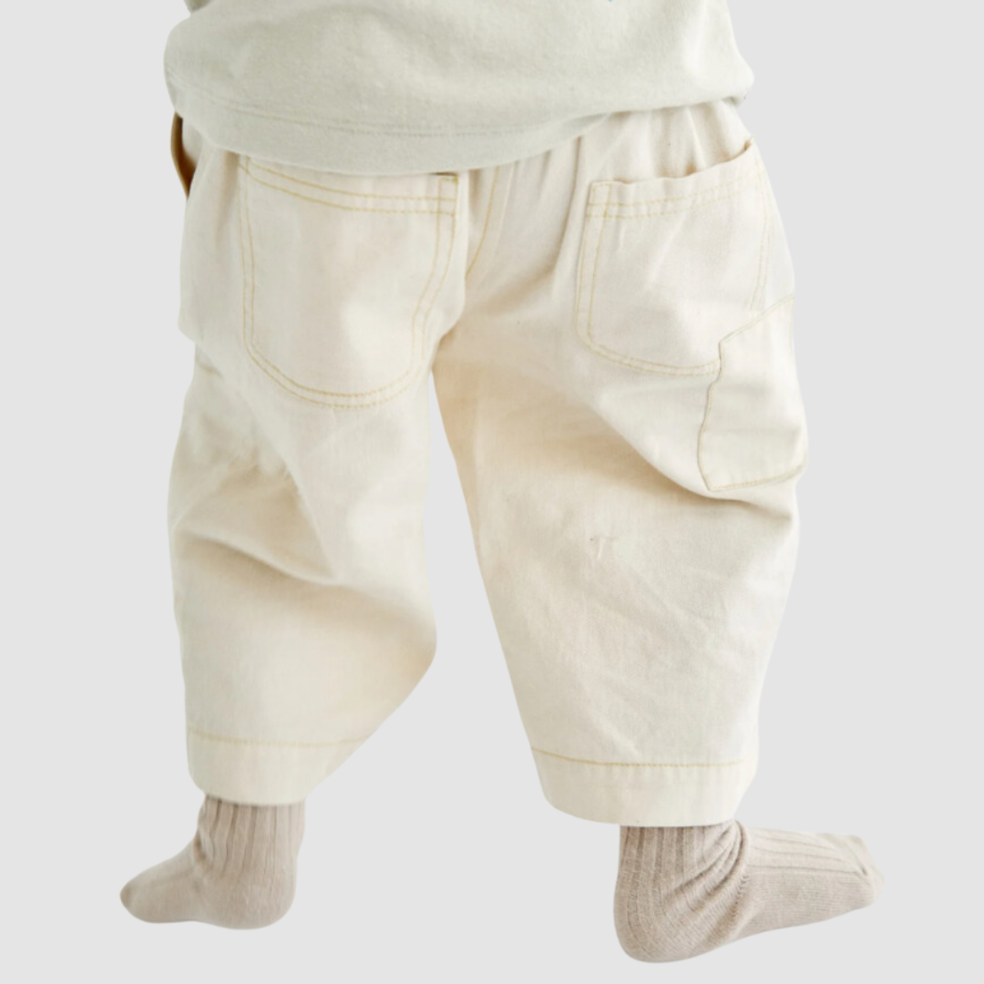 Cream Patch Wide Trouser