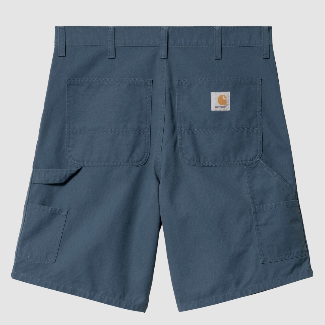 Double Knee Short Naval Rinsed