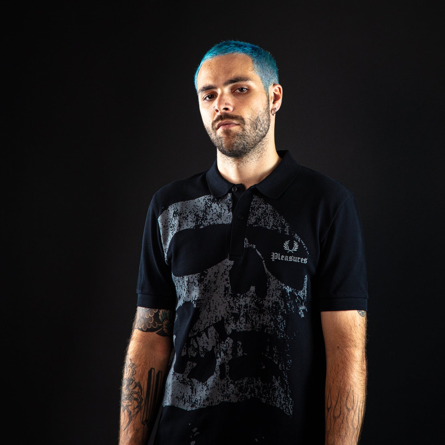 Skull Fred Perry Shirt Black