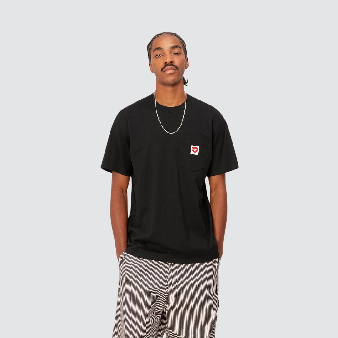 S/S Pocket Heart T-Shirt Black
