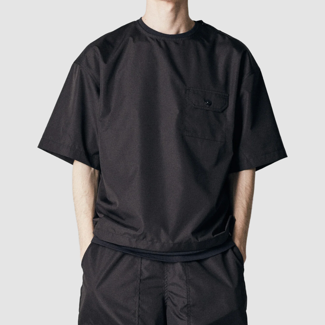 Military Half Sleeve Cut Sew Black