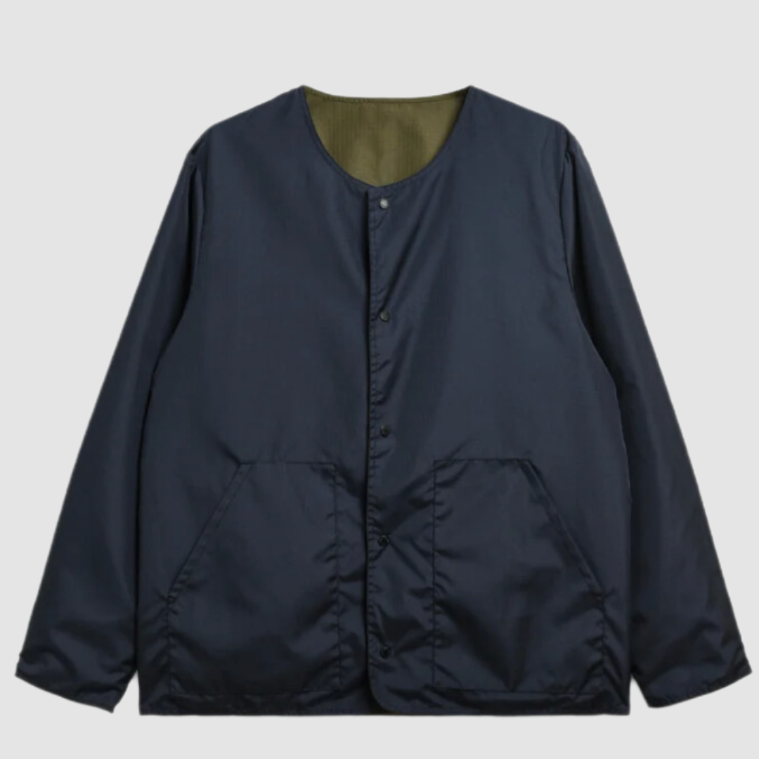 Military Reversible Crew Neck Cardigan D. Olive