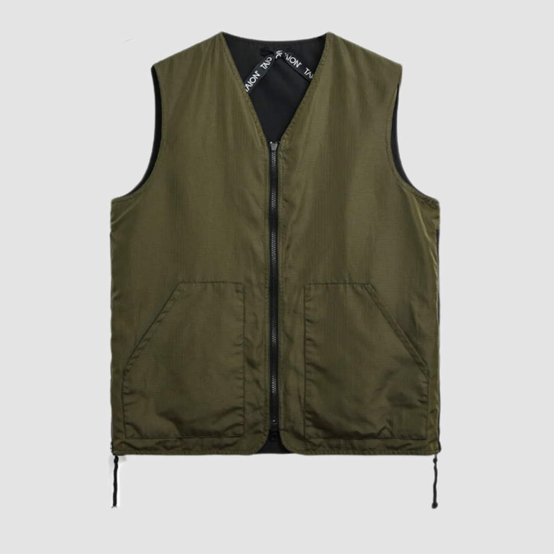 Military Reversible V-Neck Vest Black