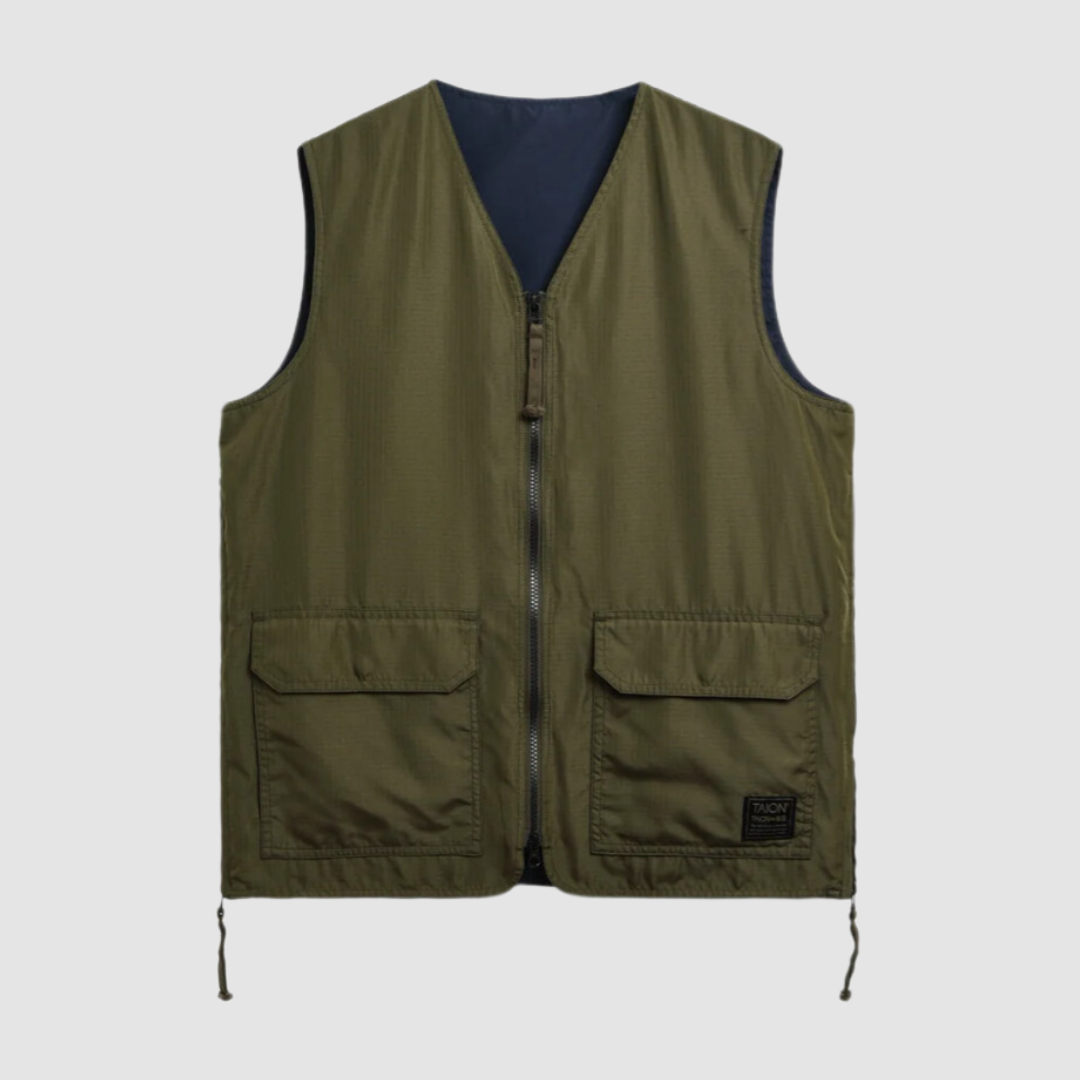 Military Reversible V-Neck Vest D. Olive
