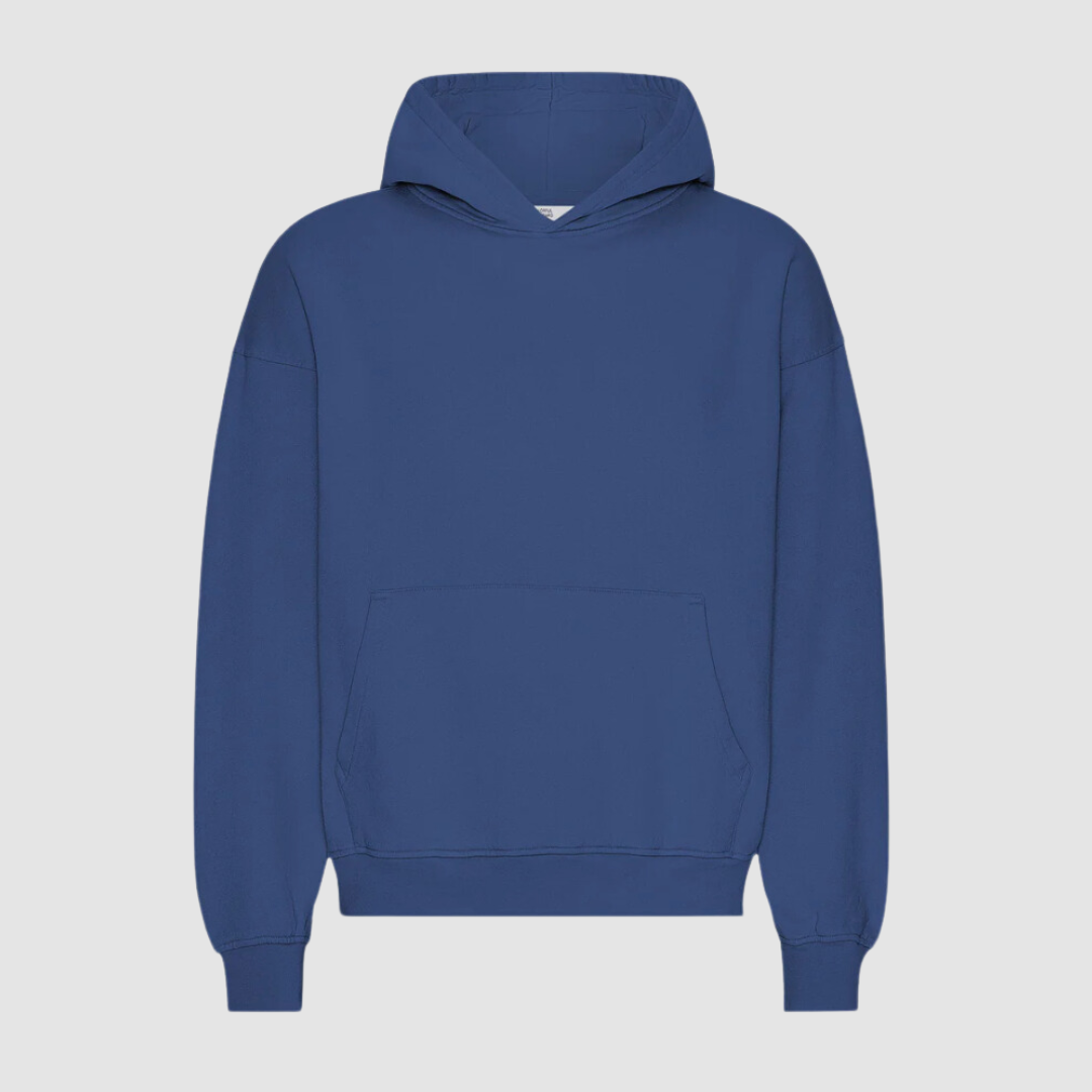 Organic Oversized Hood Marine Blue