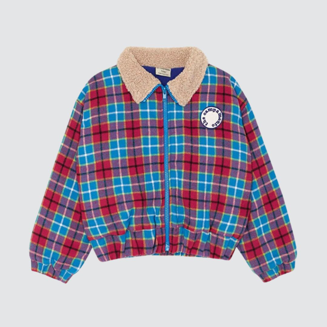 Red & Blue Checked Jacket Blue