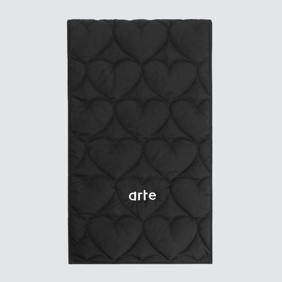 Padded Heart Scarf Black