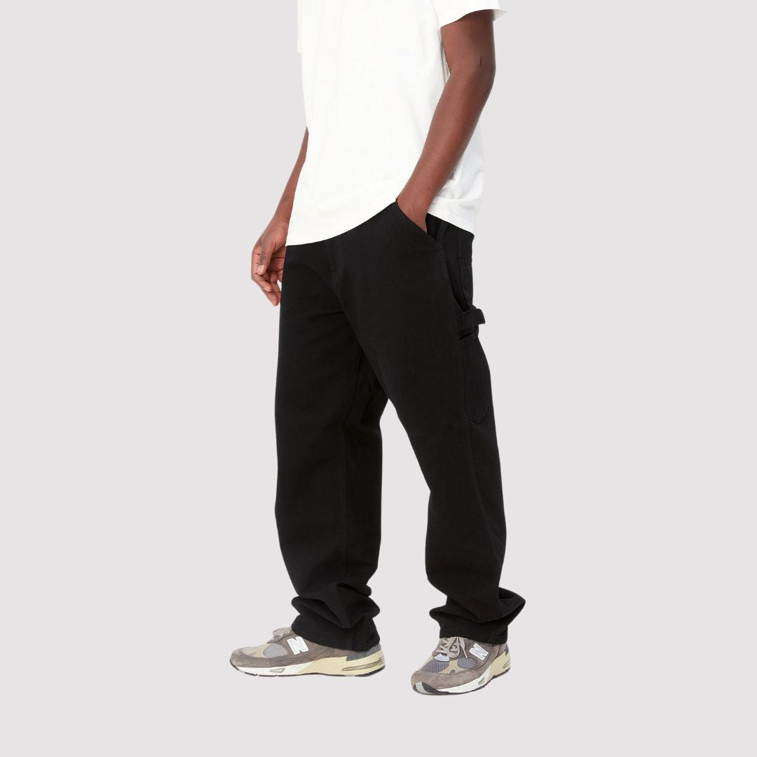 Single Knee Pant Black Rinsed