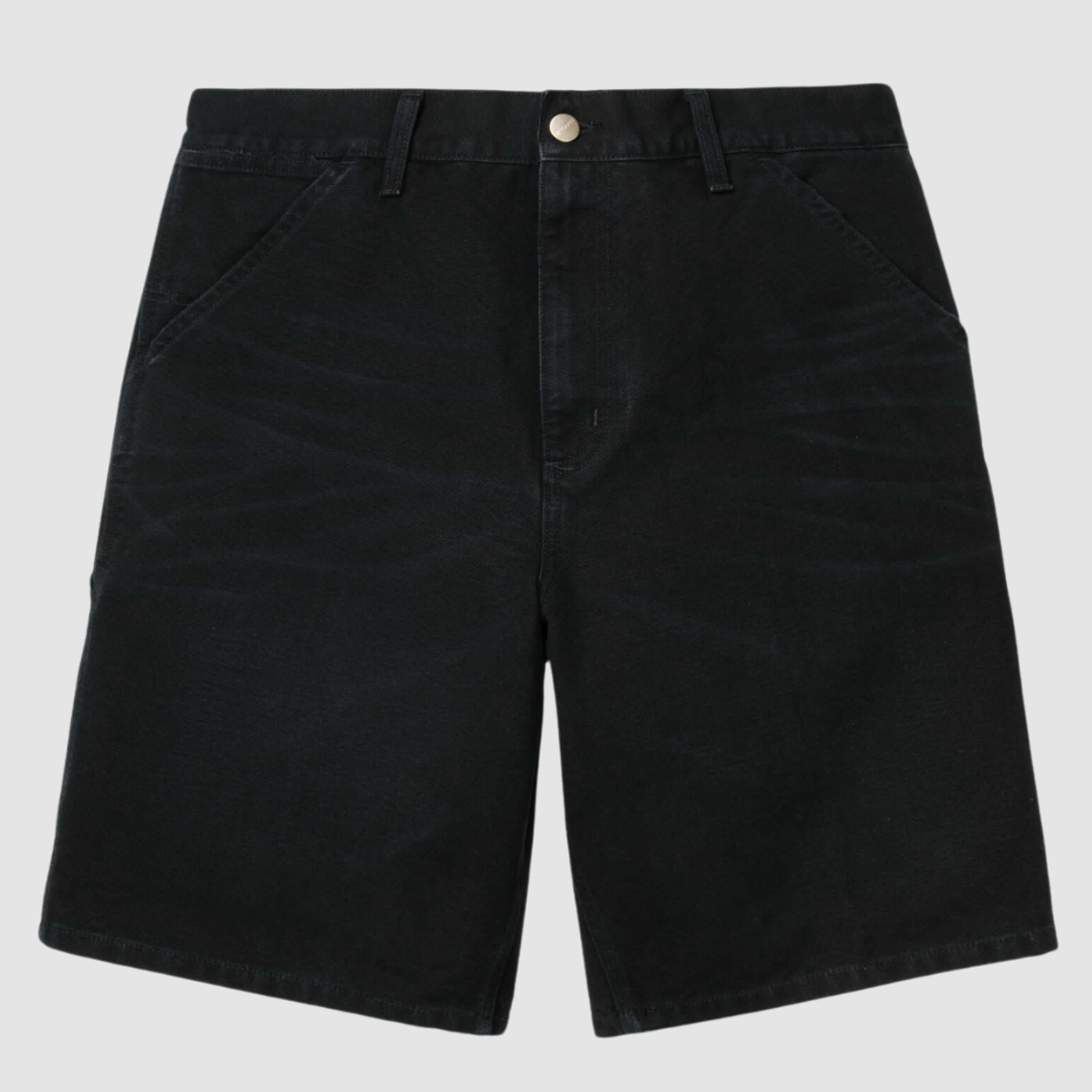 Single Knee Short Black Aged Canvas