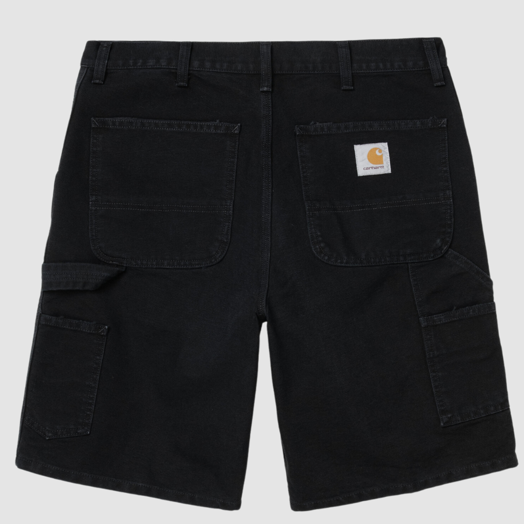 Single Knee Short Black Aged Canvas
