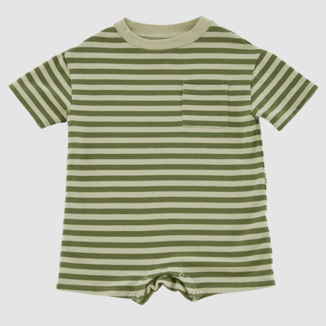Stripe Sage Romper